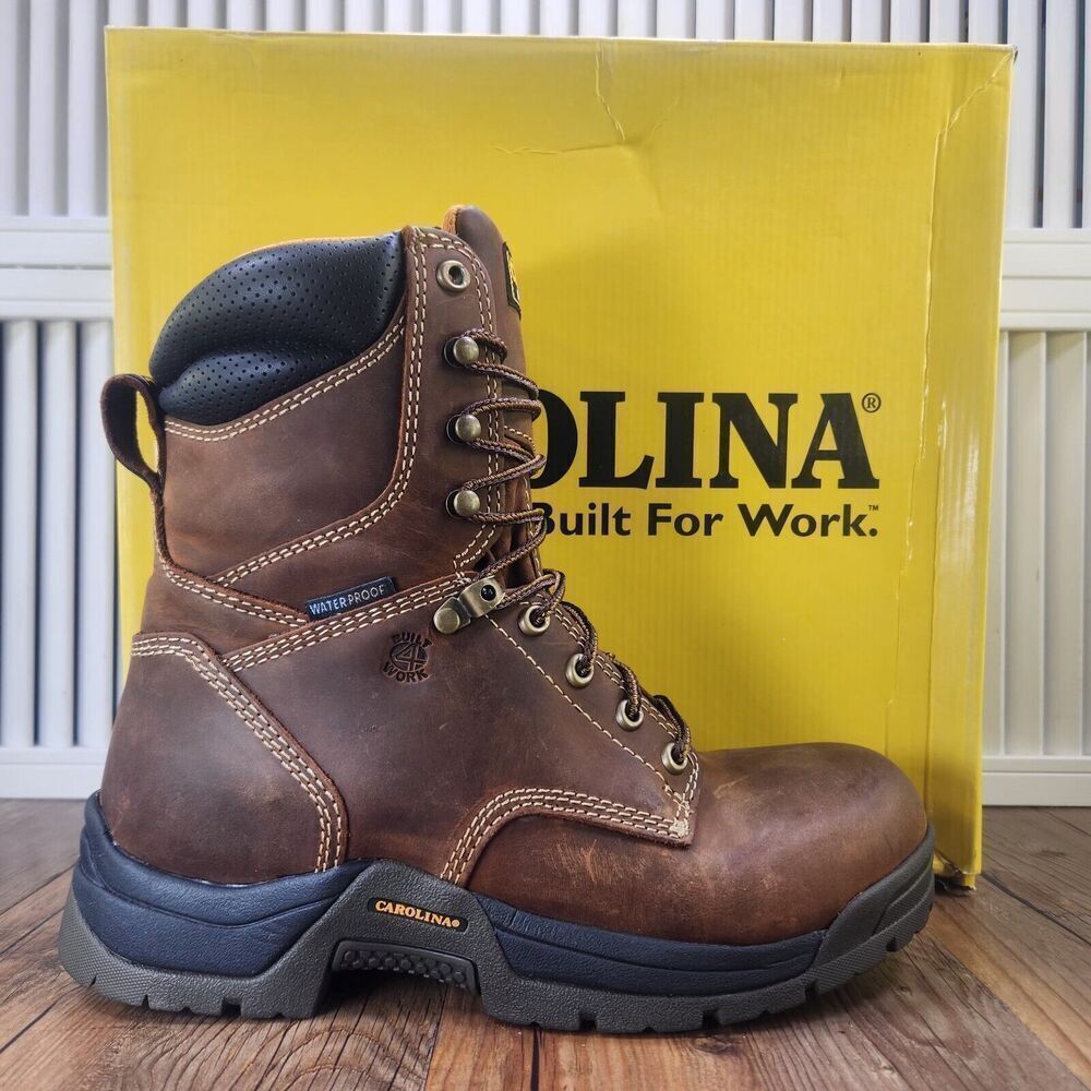 Carolina CA8020 Bruno Hi 8" Waterproof Broad Soft Toe Work Boots Mens Size 8.5 D